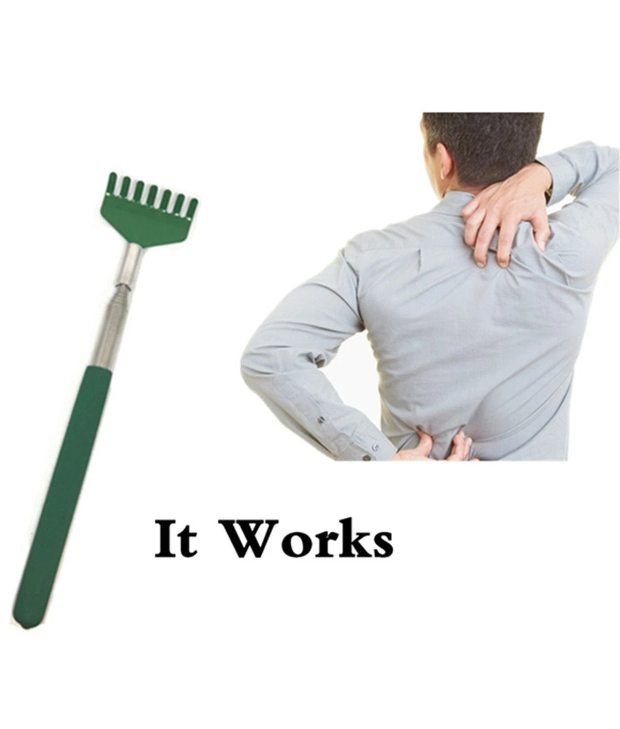 4 Pcs Extendable Stainless Steel Telescoping Back Scratcher Massager Extends 22"