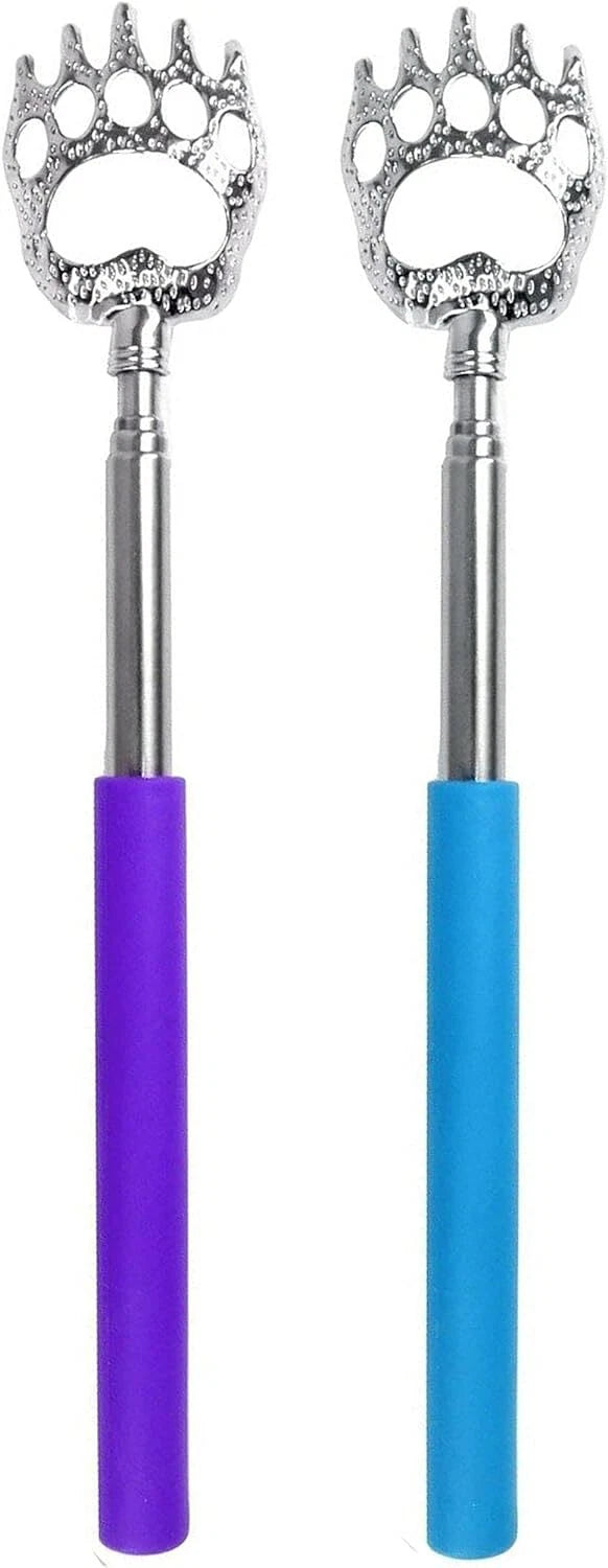 Portable Extendable Bear Claws Metal Back Scratchers,Rubber Handle Adults Gadget