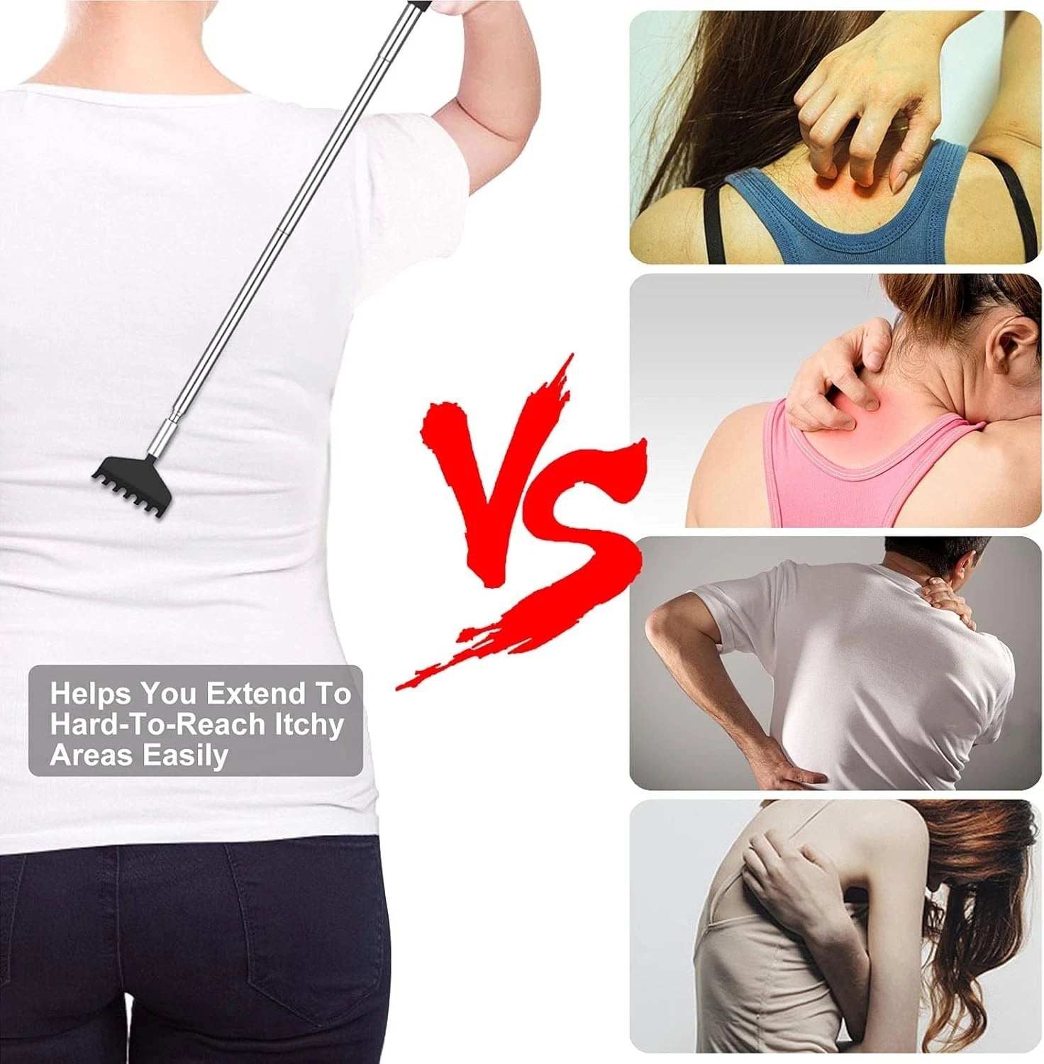 Luxury 2-Pack Telescoping Back Scratcher Set - Portable Stainless Steel Relief