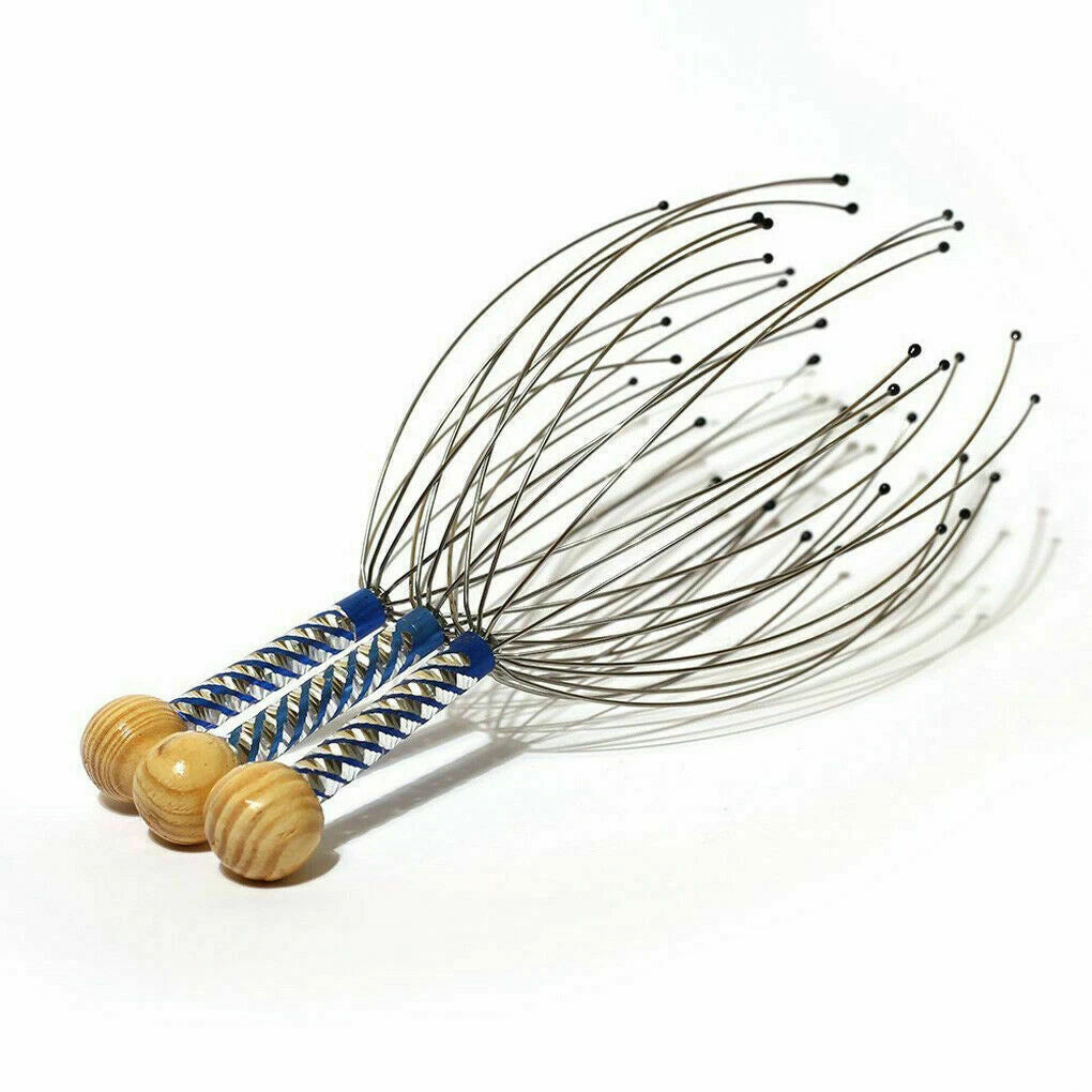 2 x Head Massager Metal Scalp Neck Body Natural Relax Pain Relief Scratcher| UK