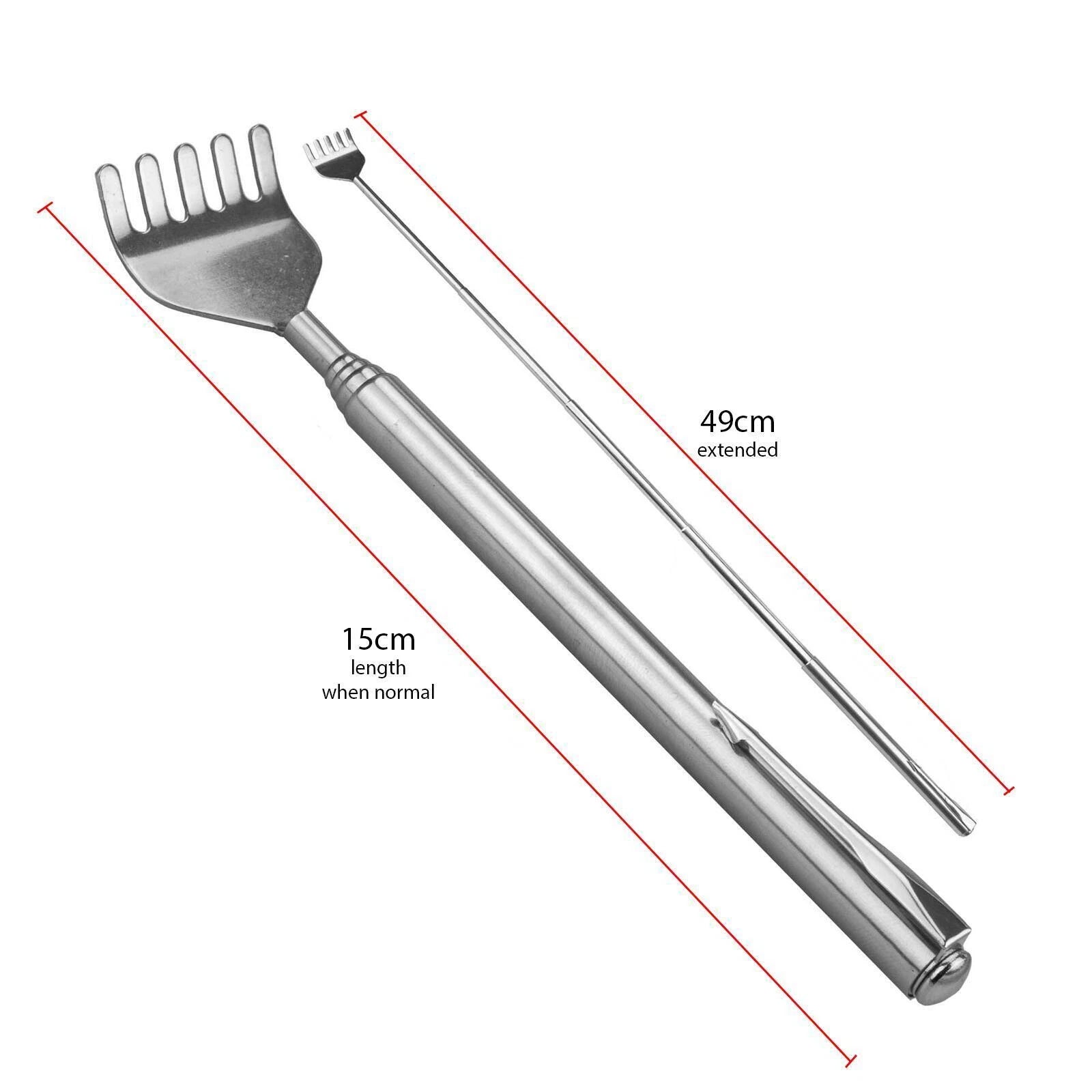 Back Scratcher Telescopic Massager Portable Extending Extendable Metal Rake UK