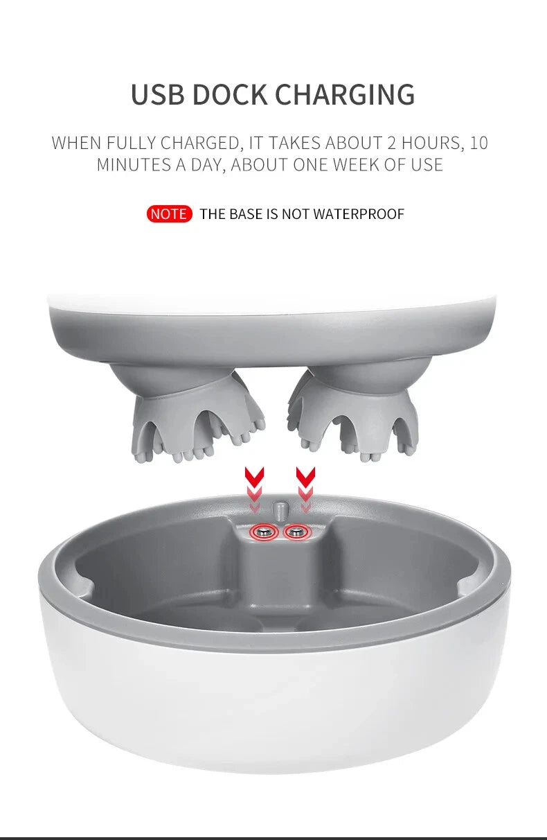 Electric Cordless Hair Scalp Massager Handheld Portable Head Scratcher Massage