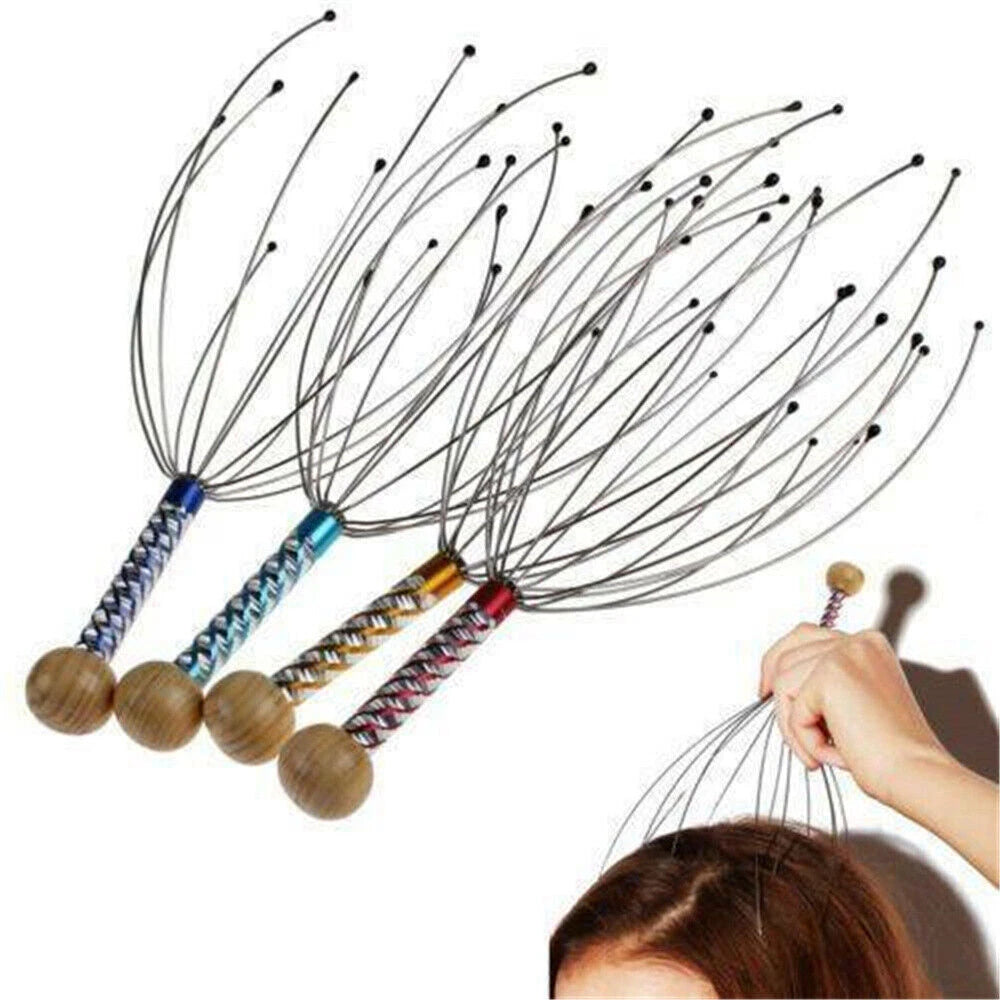 2pc/set Head Massager Metal Scalp Neck Body Natural Relax Pain Relief Scratcher