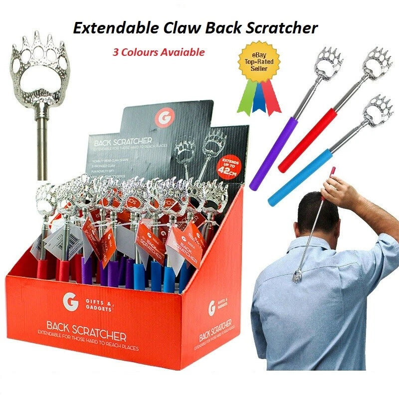 Metal Bear Extending Claw Back Scratcher Extendable Telescopic Portable Massager