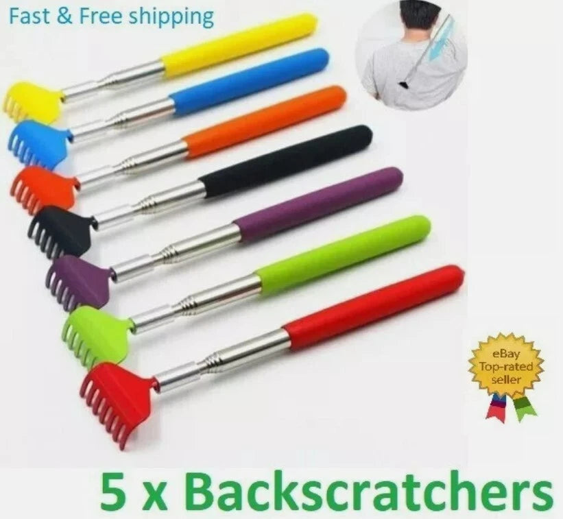 5 x BEAR CLAW / RAKE BACK SCRATCHER Metal Extending Massager Telescopic Portable