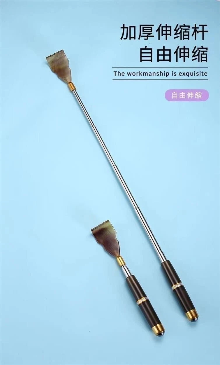 RAKE BACK SCRATCHER cowhorn Extending Massager Telescopic Portable
