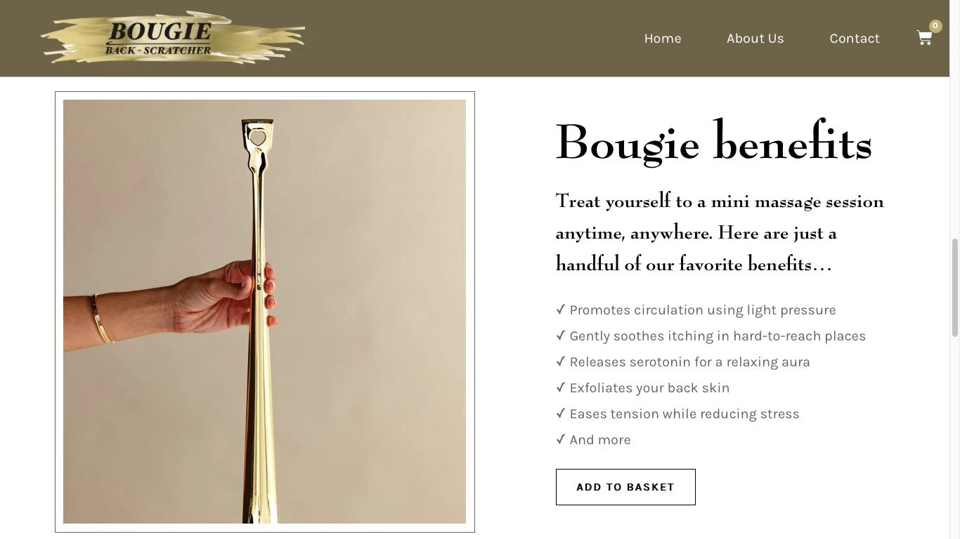 BACK SCRATCHER GOLD DIPPED 17.5"  BRAND NEW!