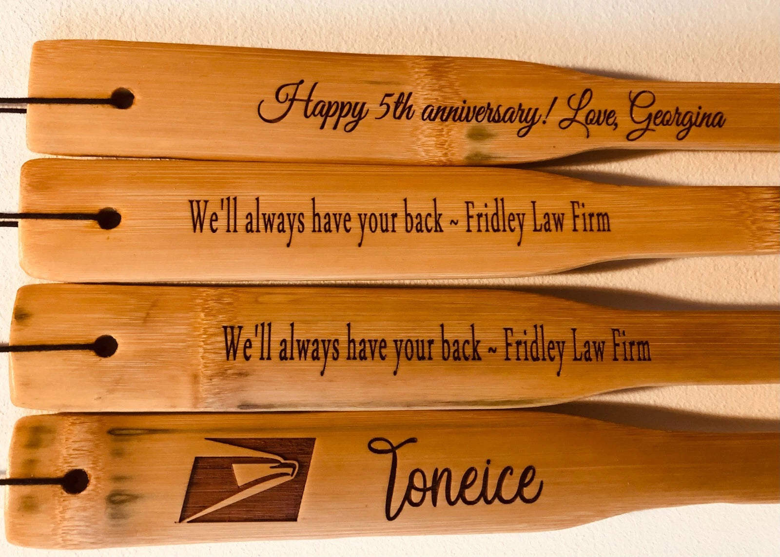 Personalized ”Bamboo Wood Back Scratcher