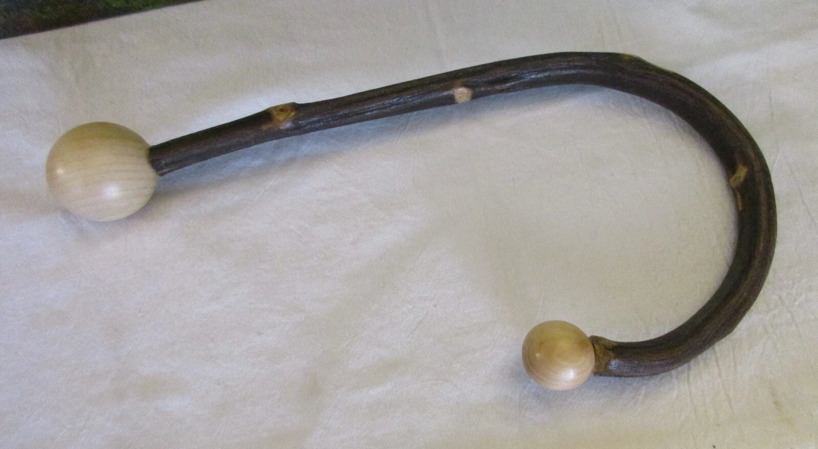 Natural Wooden Pressure Point Hook Cane Back & Neck Massager Scratcher 13" Long