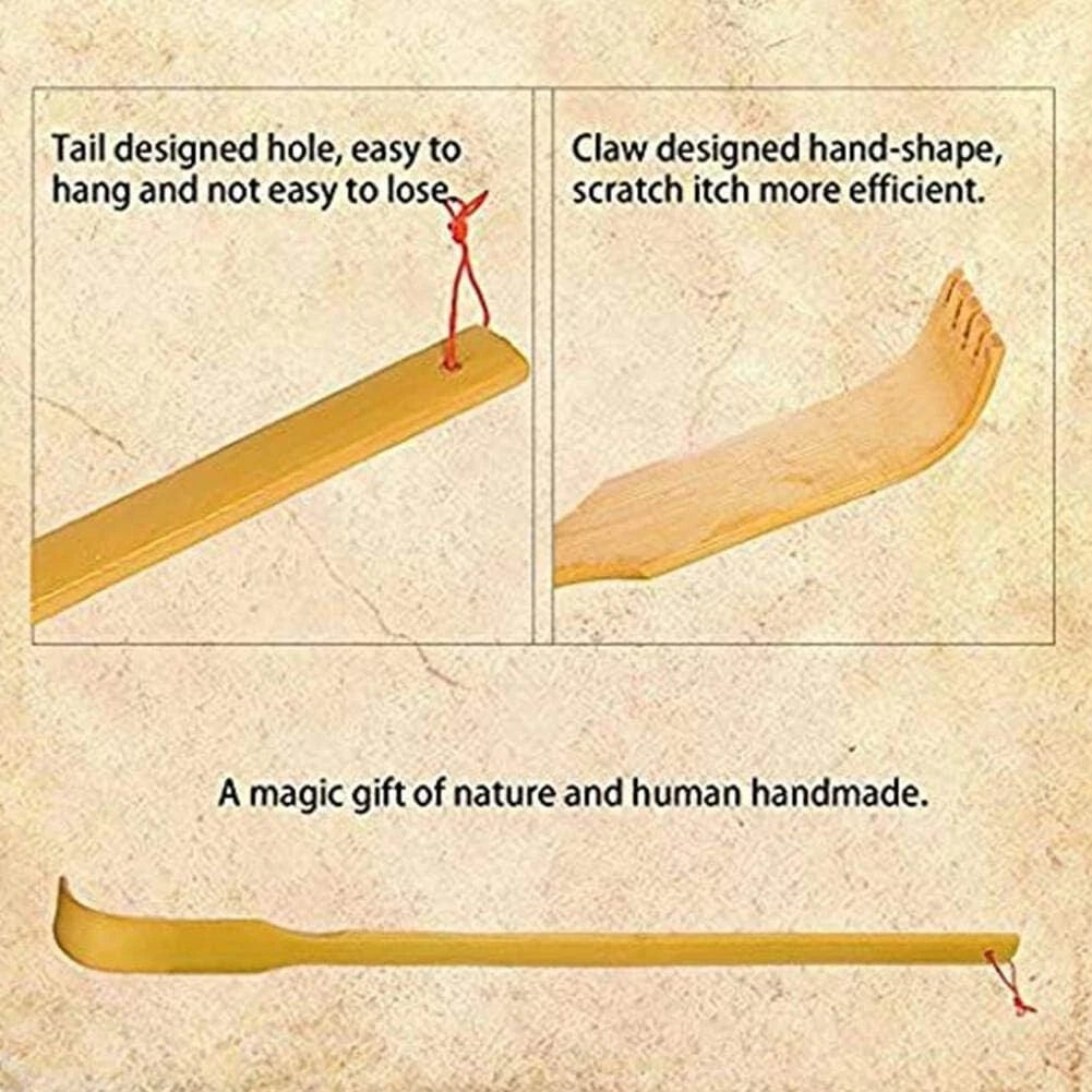 10 pack - Real Bamboo Wood Back Scratcher 18" Long Reach Itch Relief Tool