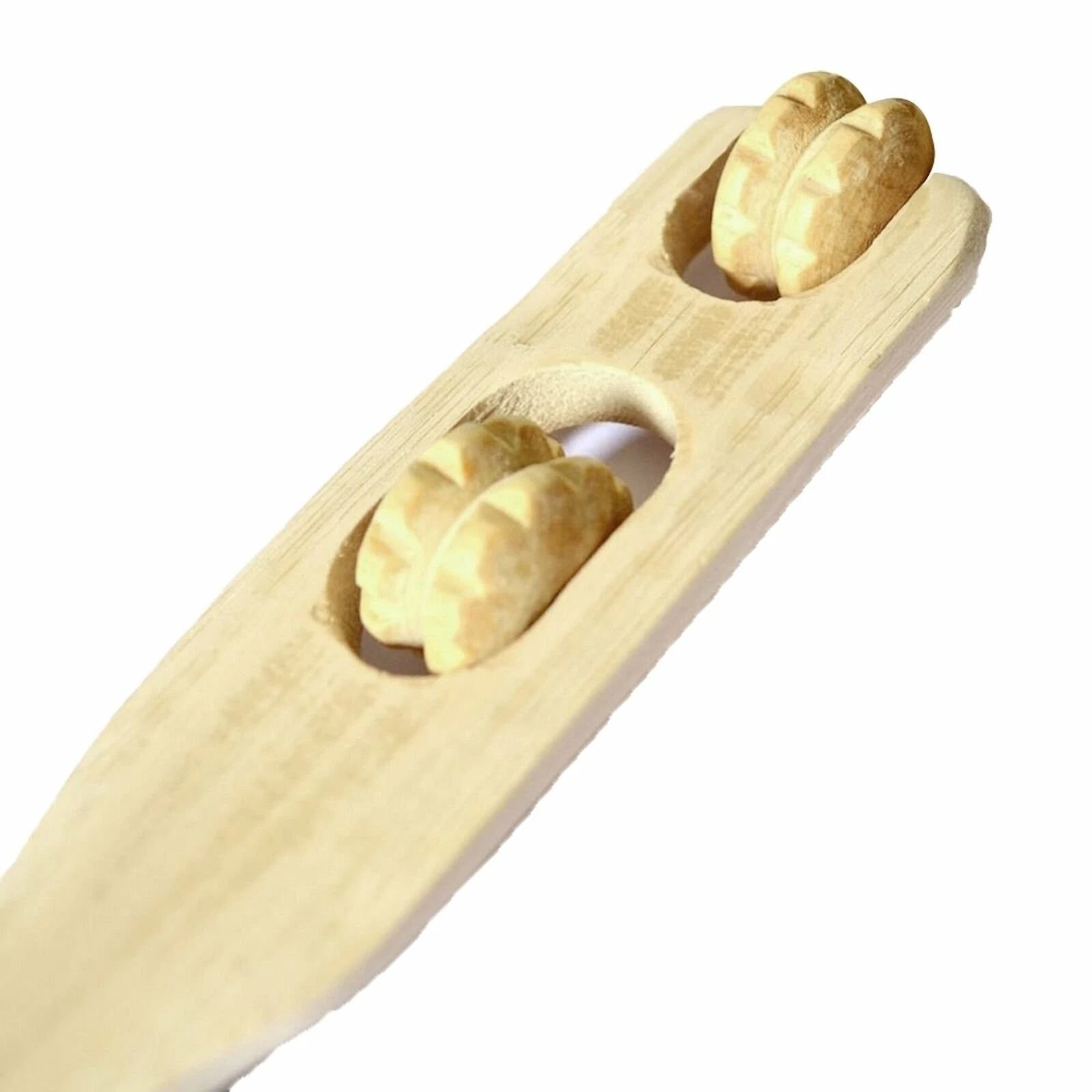 18" Bamboo Wooden Itch Therapeutic Relaxer Back Scratcher w/ Massage Rollers