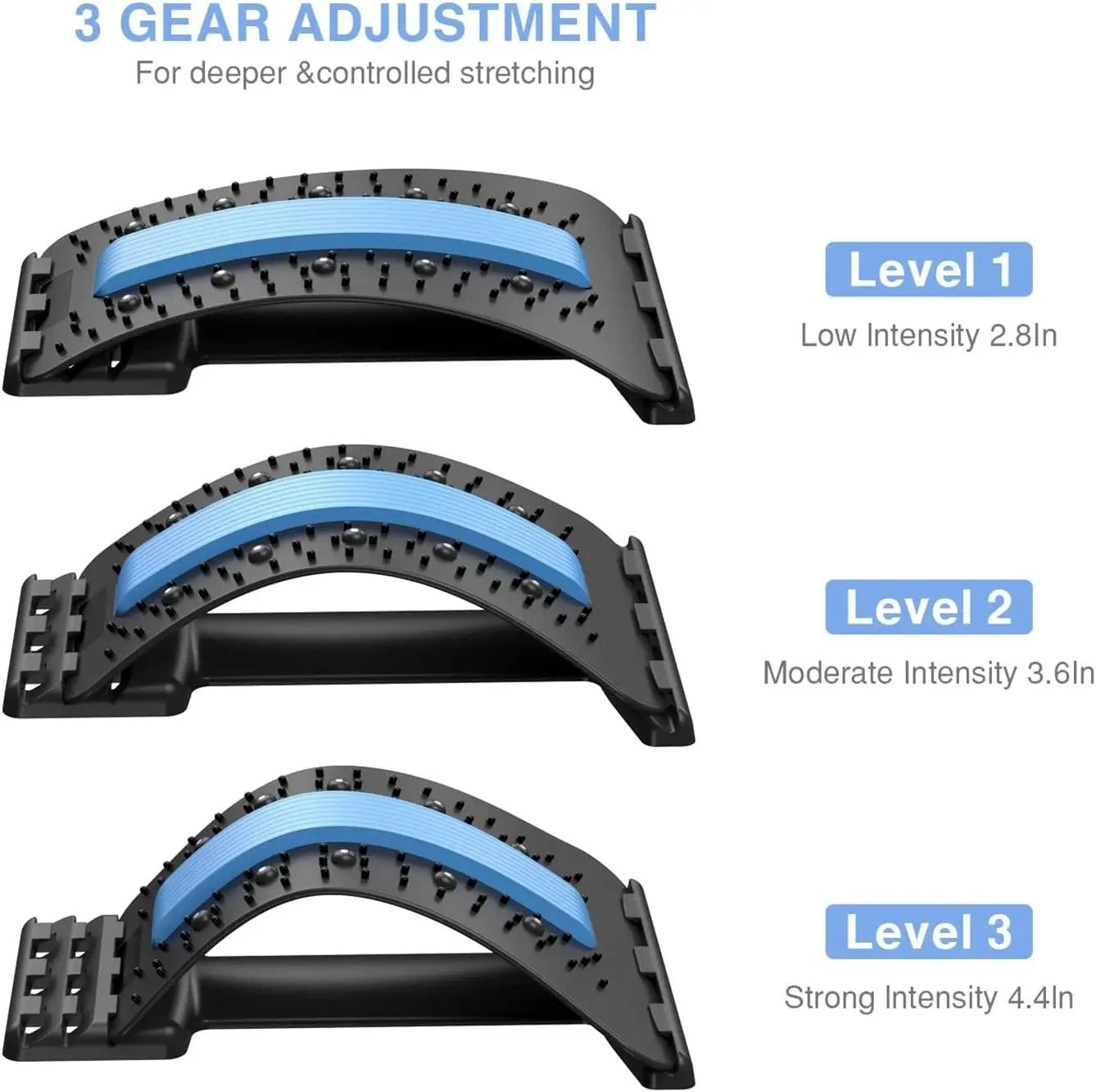 Back Stretcher for Pain Relief Multi Level Spine Board for Lower Upper Support