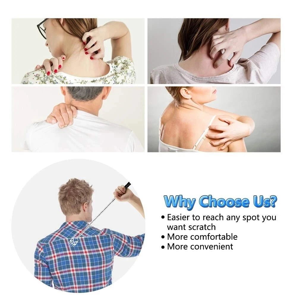 3-in-1 Telescopic Back Scratcher Set - Extendable Massager & Itch Relief Tool