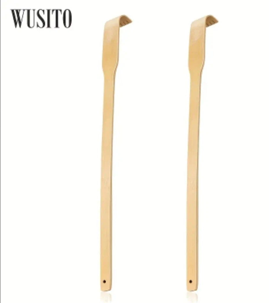 2 Piece Quality Natural Bamboo Back Scratcher Long Reach Pick Itch Relief Tool