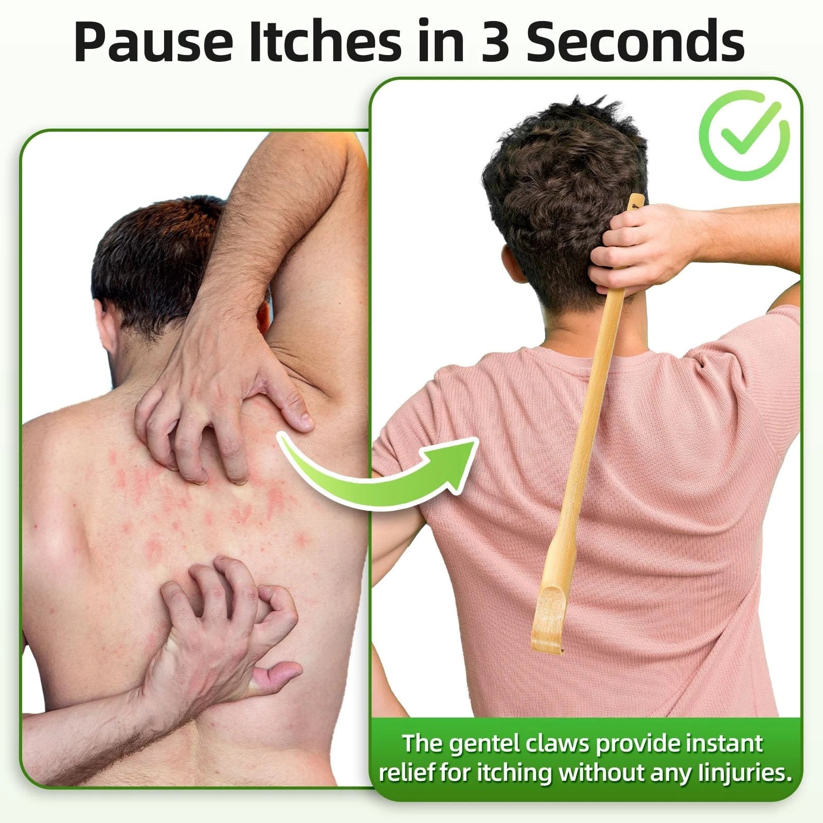 8 Pack Wooden Bamboo Back Scratcher 16.5 Inch Long Handle Back Scratchers 100...