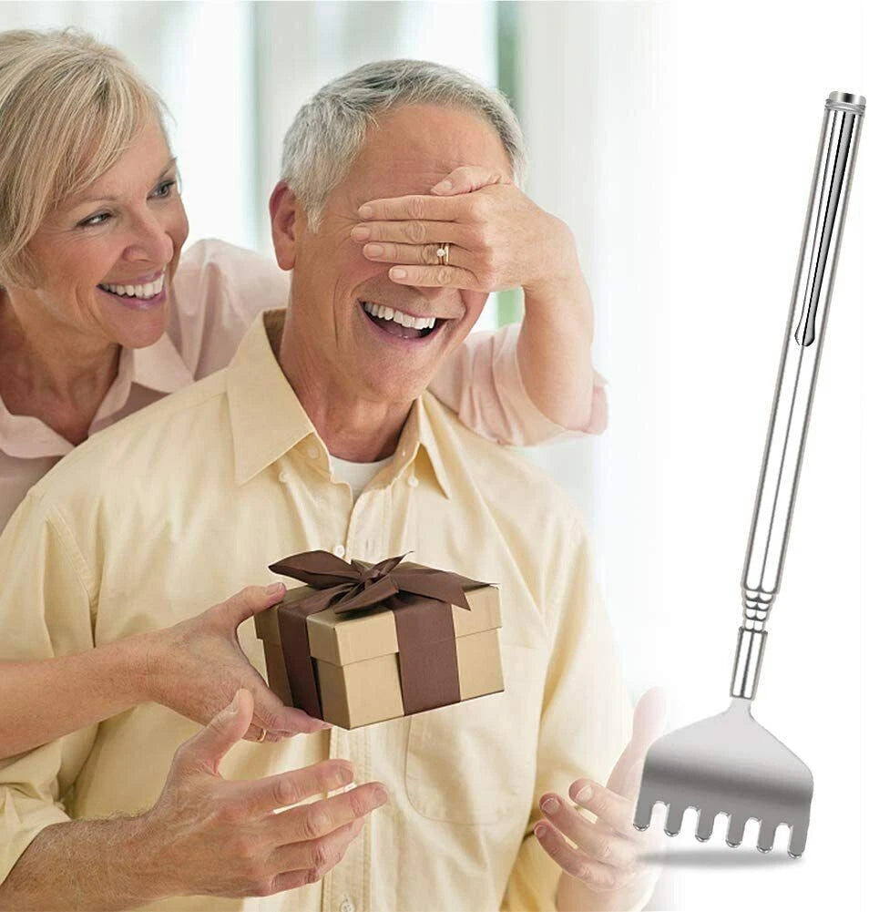 6 inch Stainless Steel Telescopic Back Scratcher Claw Massager for back