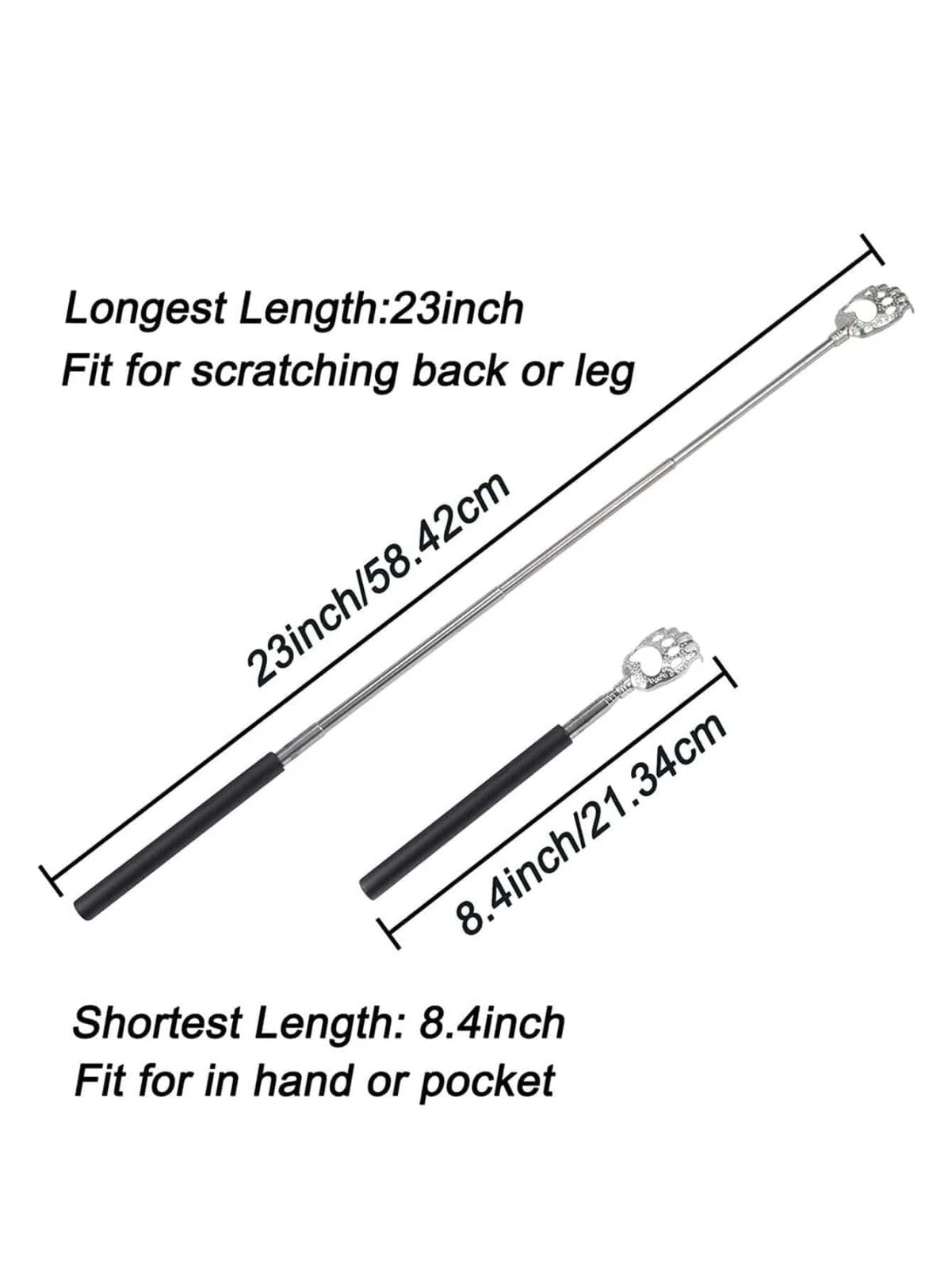 Telescopic BEAR CLAW BACK SCRATCHER Metal Extending Extendable Massager Portable