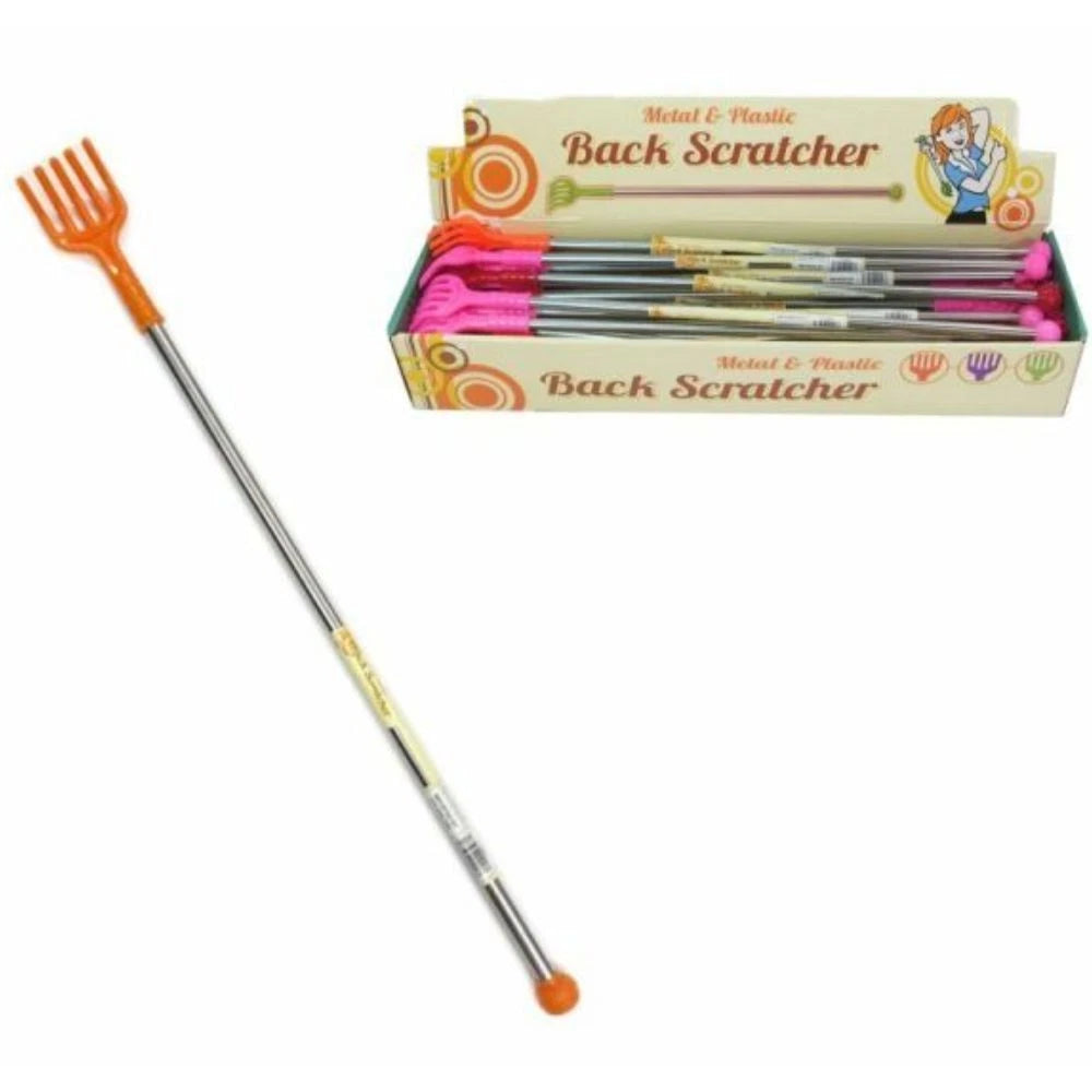 Back Scratcher 44cm Assorted Colours Metal Plastic Massager Itch Portable NEW