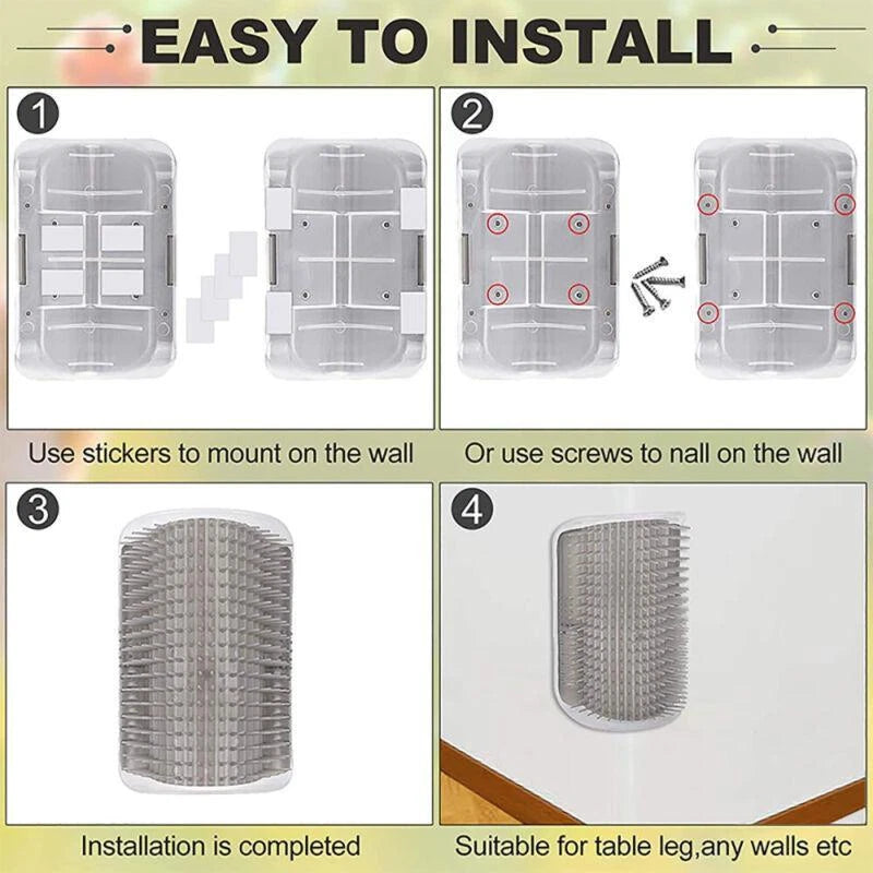 Cat Scratcher Massager for Cats Scratching Pets Brush Remove Hair Comb Grooming