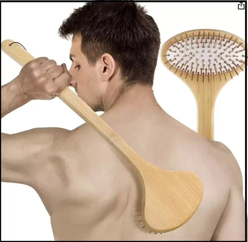 Bamboo Oversize Curved Back Scratcher - Large 104 Wooden Points