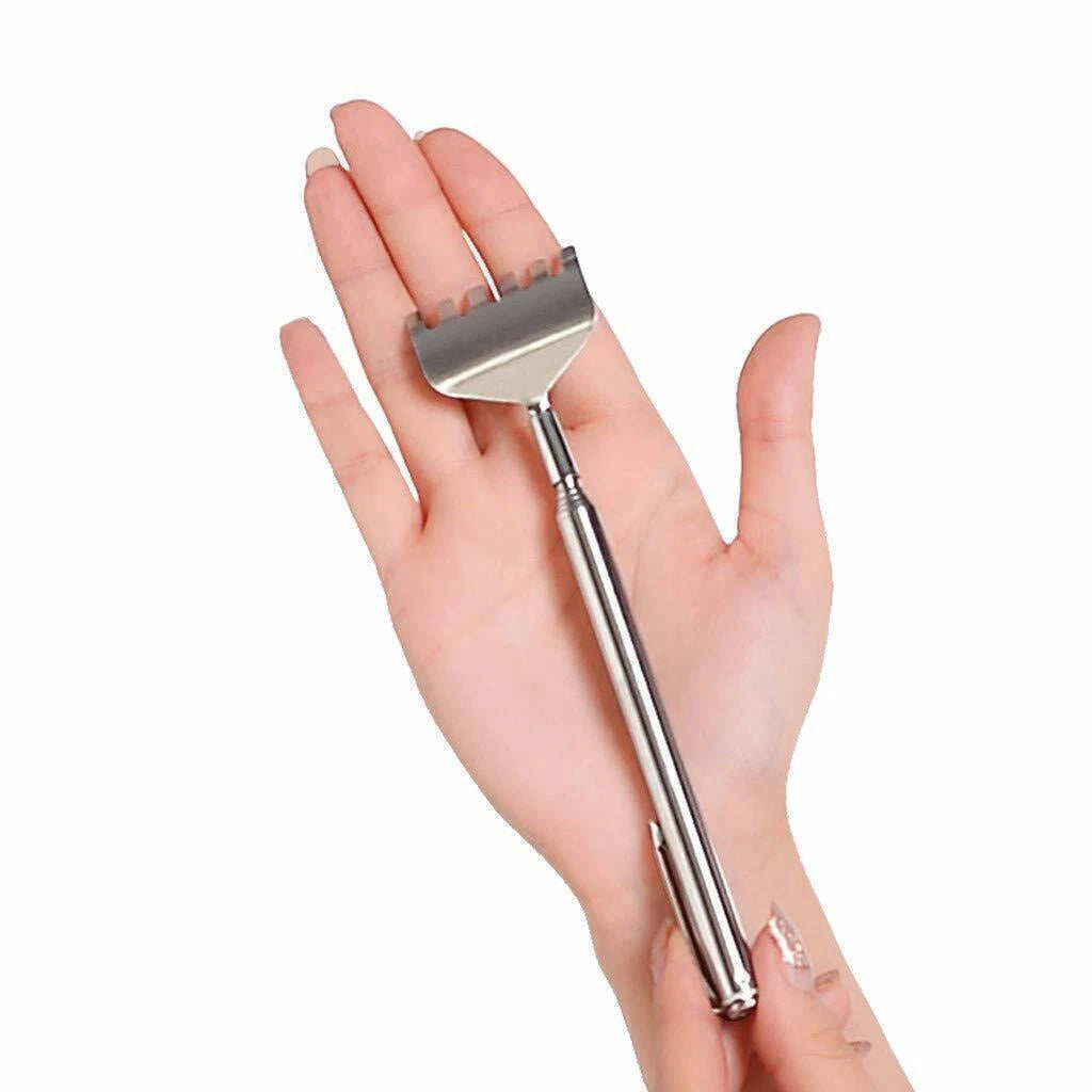 6 inch Stainless Steel Telescopic Back Scratcher Claw Massager for back