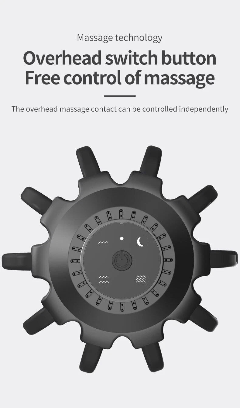 Electric Head Massager Portable 10 Vibrating Massage Contacts Bluetooth Music