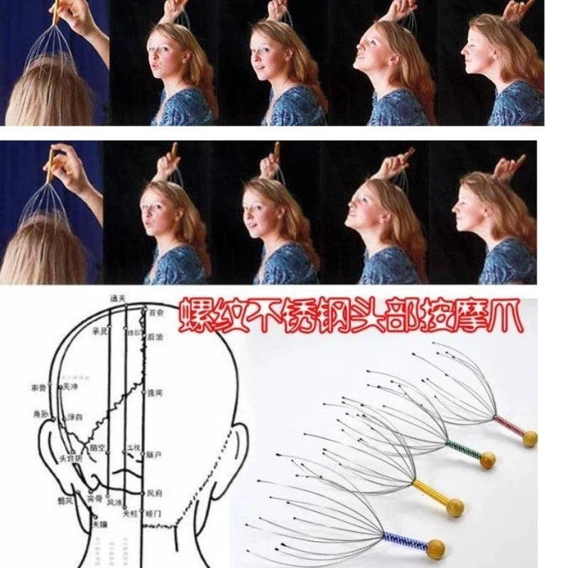 Octopus Scalp Massager - Relaxing Head Scratcher Stress Relief Hair Health UK