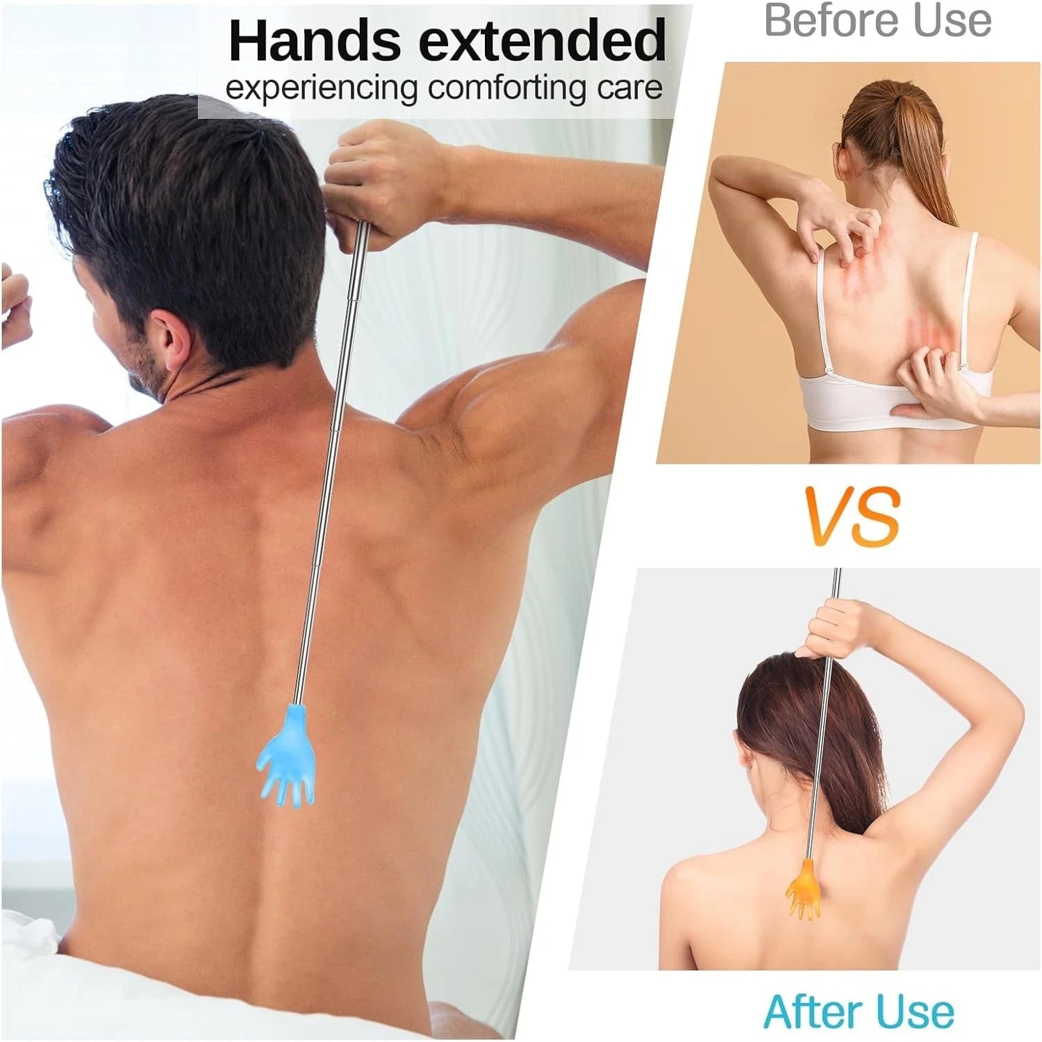 Portable 100 pcs Extendable Back Scratchers - Ideal for Self-Care and Pets