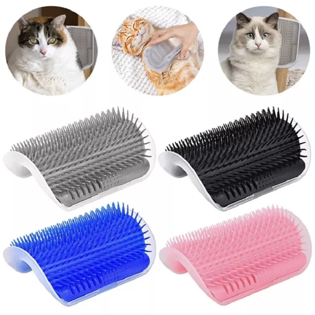 Cat Self-Groomer & Face Scratcher -Wall Corner Massage Comb, Grooming Brush Tool