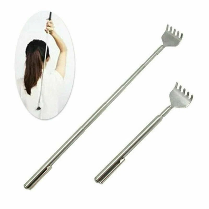 Extendable Telescopic Back Scratcher Metal Hand Claw Massager Pocket Clip AU