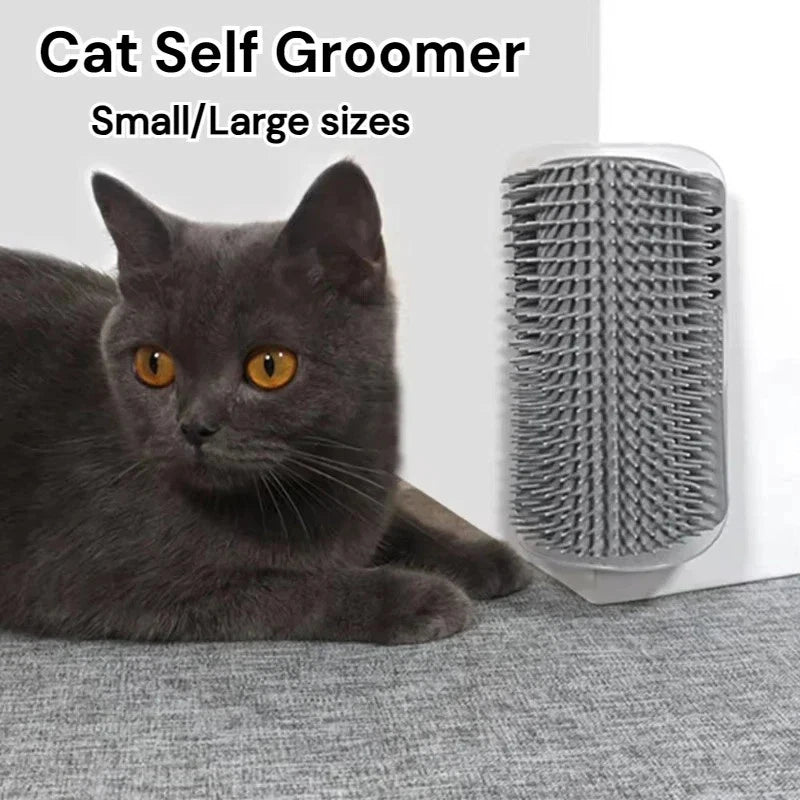 Wall-Mounted Cat Scratcher & Self-Groomer: Pet Brush, Hair Remover & Massage Too