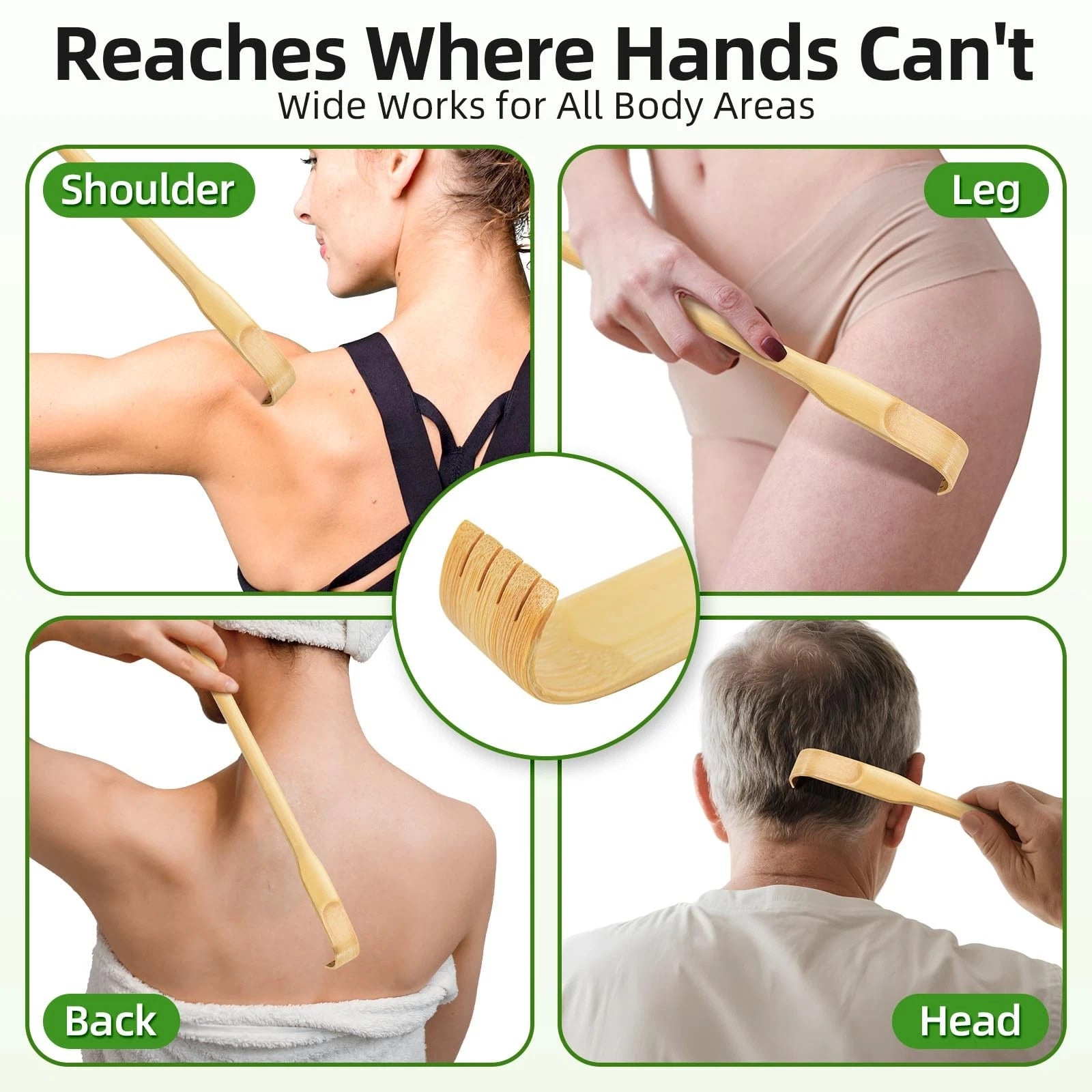 8 Pack Wooden Bamboo Back Scratcher 16.5 Inch Long Handle Back Scratchers 100...