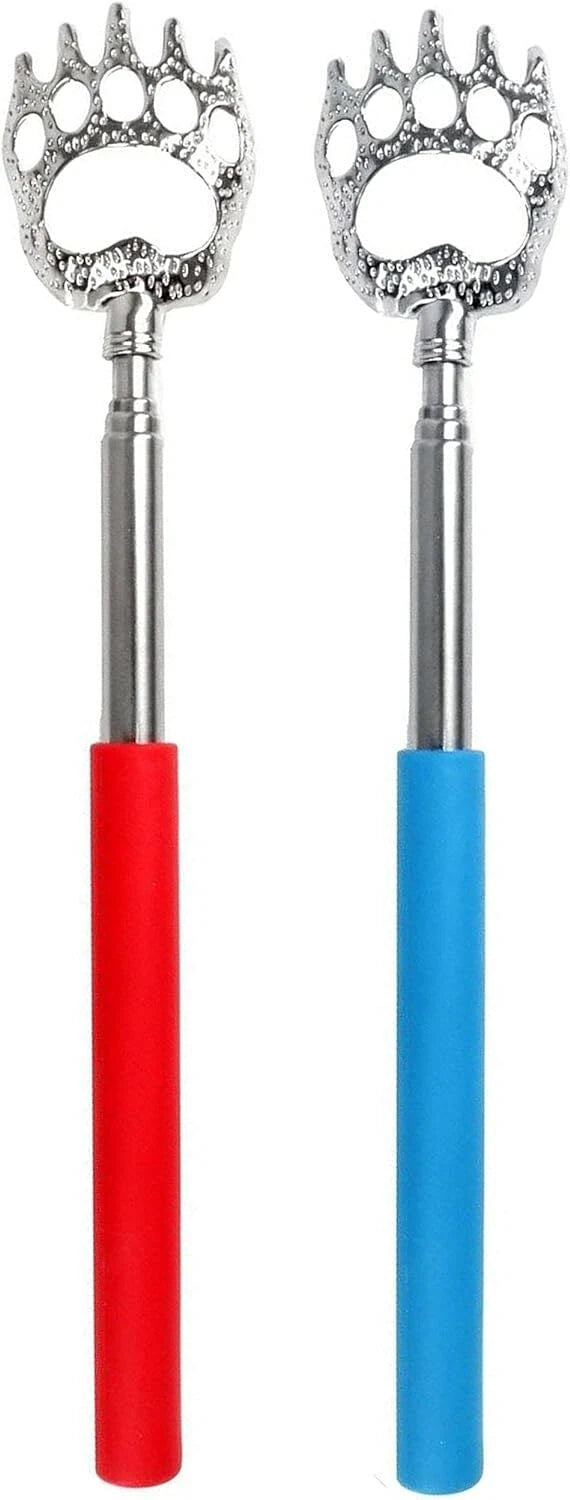 Portable Extendable Bear Claws Metal Back Scratchers,Rubber Handle Adults Gadget