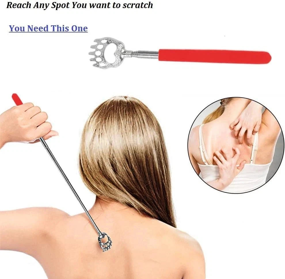 2PCS Back Scratchers, Bear Claw Shaped Extendable Metal Retractable Telescopic H
