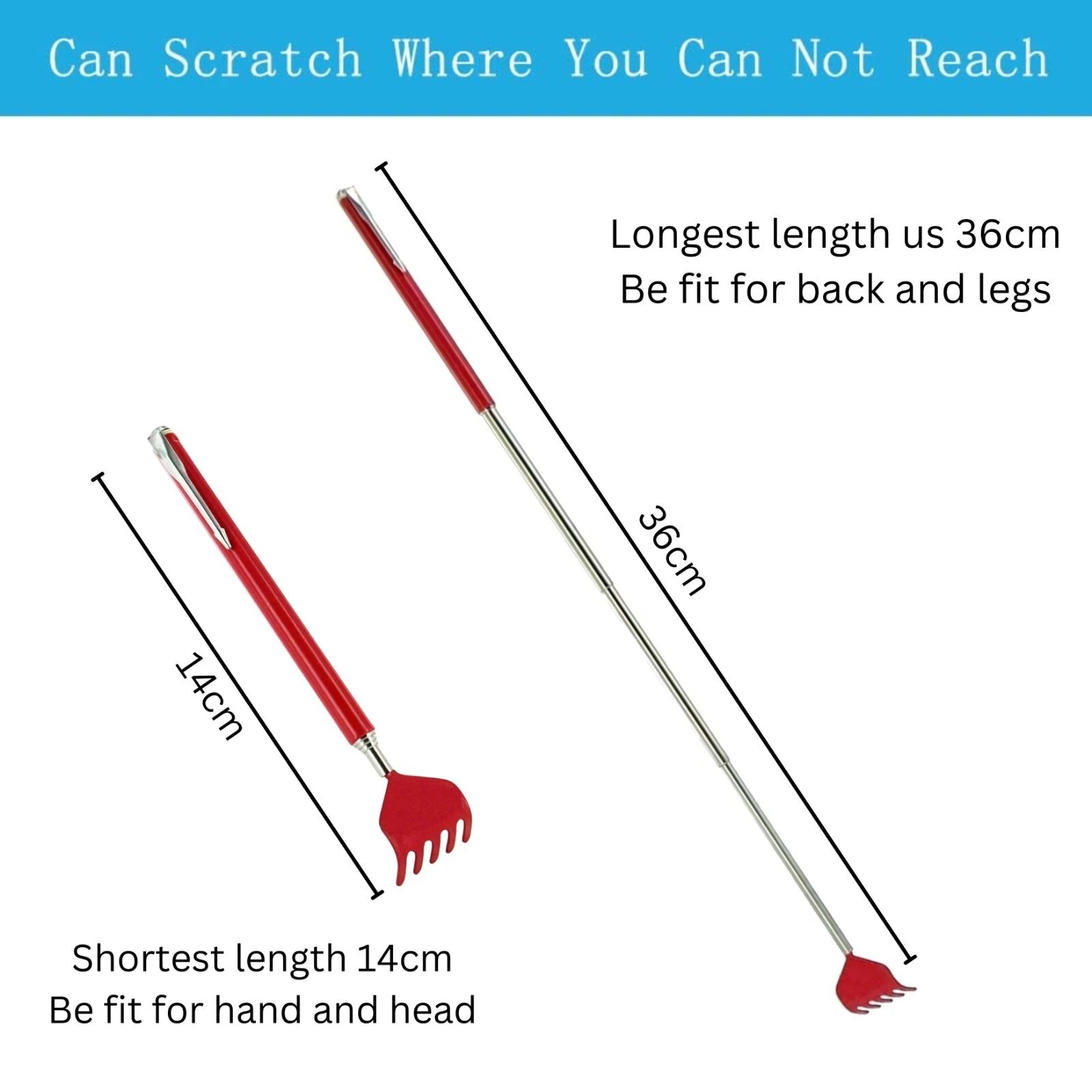 36cm Extendable Back Scratcher Home Essential Retractable Portable Tickler Gift