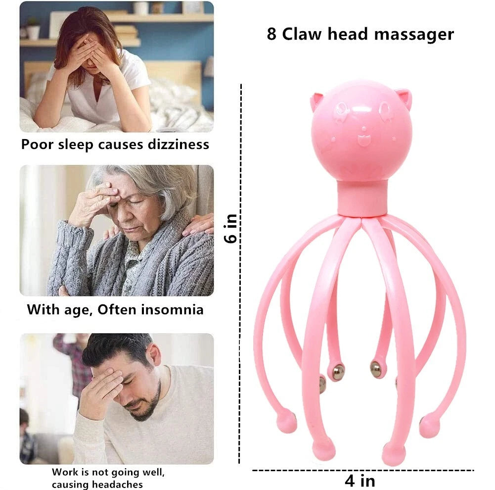 Head Massager/Scratcher, Massaging Scalp Help Relax, Calm Stress, w/ Steel Ball