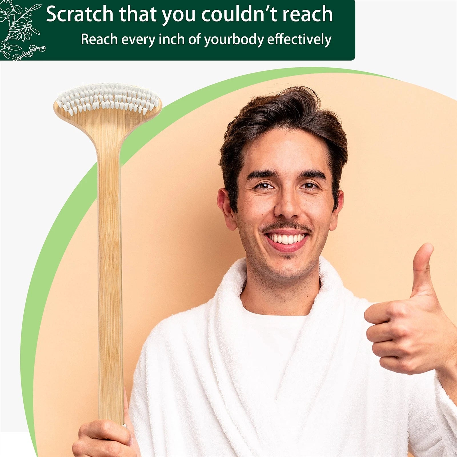 Renook Oversized Back Scratcher Wooden Body Scratcher with 22 Long Curved