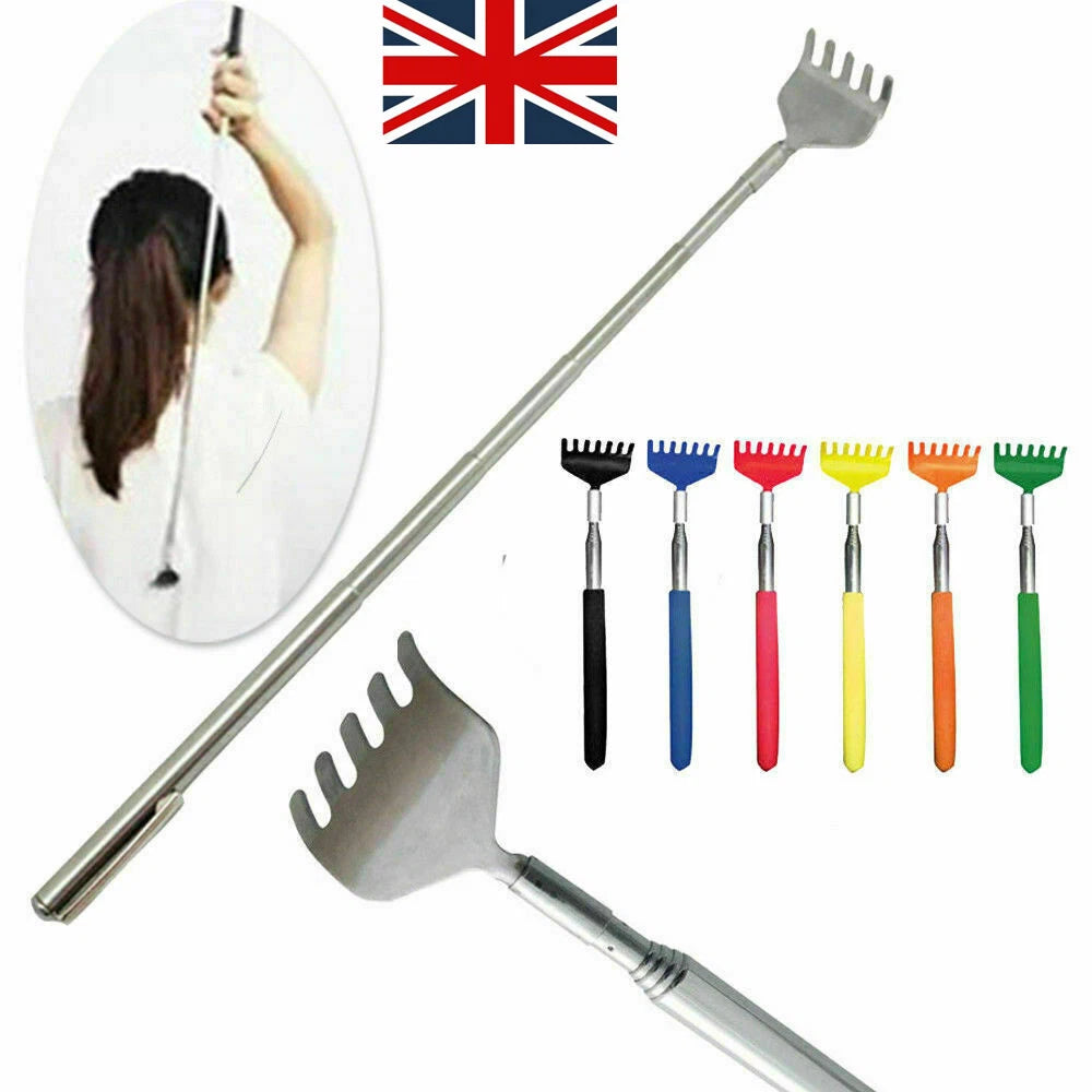 Telescopic Extendable Back Scratcher Handy Portable Pocket Metal Pen Clip UK