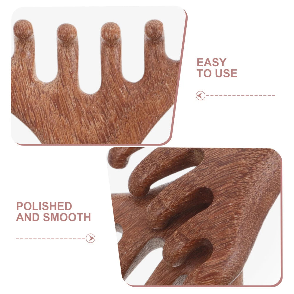 2pcs Head Massager Scalp Wooden Portable Head Scratcher Massager Wood Combs for