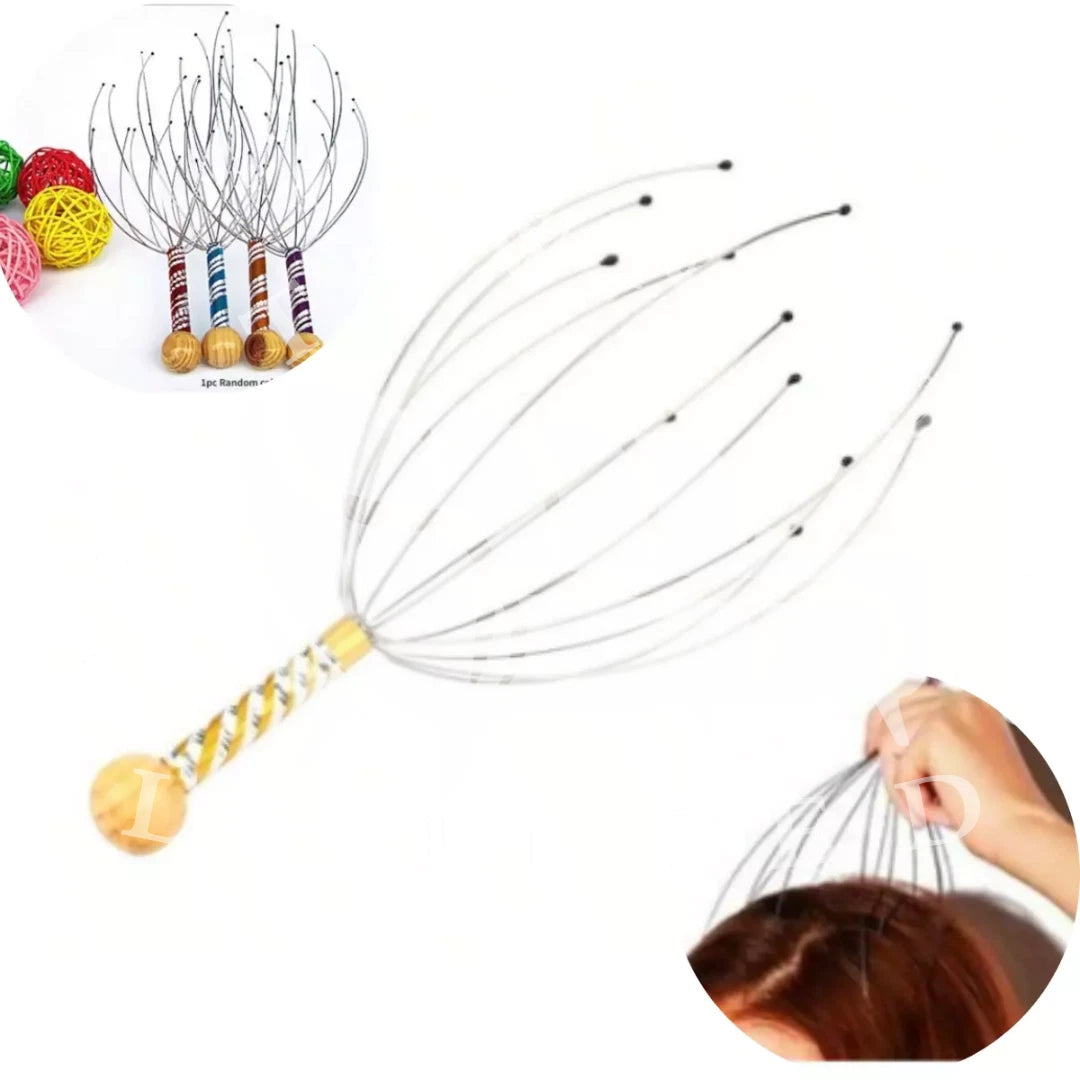 1x Head Massager Metal Scalp Neck Body Natural Relax Pain Relief Scratcher|