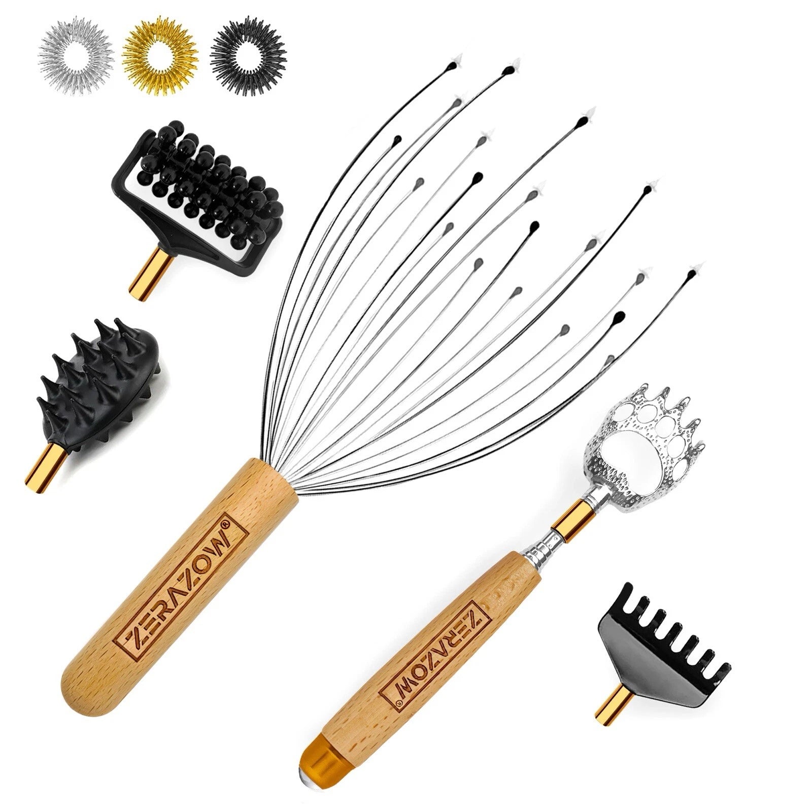 ZERAZOW® Telescoping Back Scratcher 9Pcs Set Includes | Backscratcher for Men