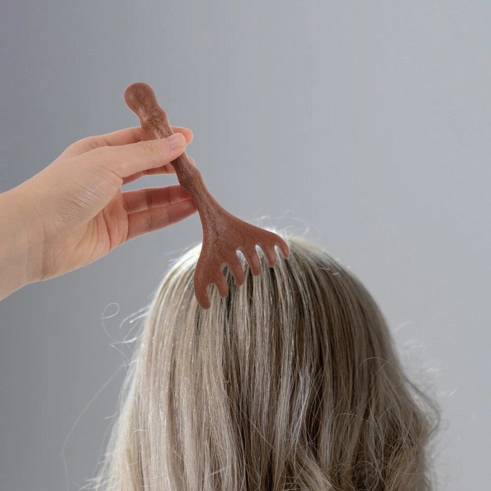 2pcs Head Massager Scalp Wooden Portable Head Scratcher Massager Wood Combs for