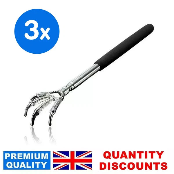 3 x Extendable Back Scratcher Metal Telescopic Eagle Claw Portable Massager