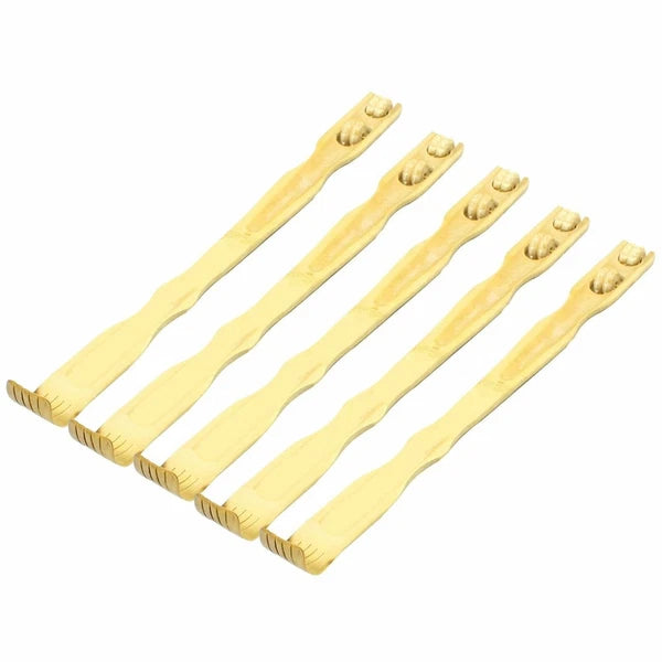 5 Pcs 18" Bamboo Wooden Itch Therapeutic Relaxer Back Scratcher Massage Roller