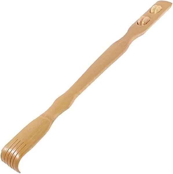 Bamboo Back Scratcher Long Reach Wooden Body Massager Stick Itch Relief Massage