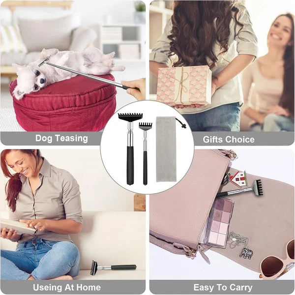 Luxury 2-Pack Telescoping Back Scratcher Set - Portable Stainless Steel Relief