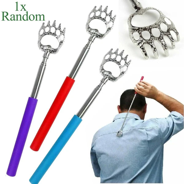 Portable Extendable Bear Claws Metal Back Scratchers,Rubber Handle Adults Gadget