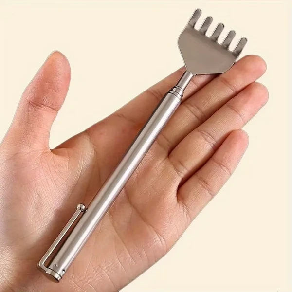 Silvery Telescopic Back Scratcher Portable Extendable Stainless Steel Men Women