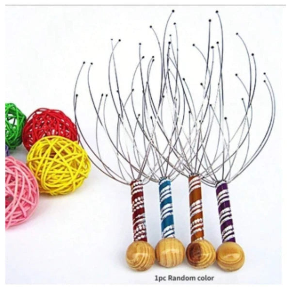 1x Head Massager Metal Scalp Neck Body Natural Relax Pain Relief Scratcher|