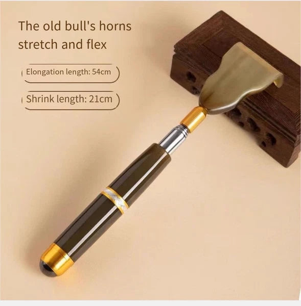 RAKE BACK SCRATCHER cowhorn Extending Massager Telescopic Portable